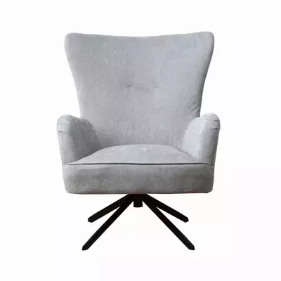 Chenille Grey Occasional Chair